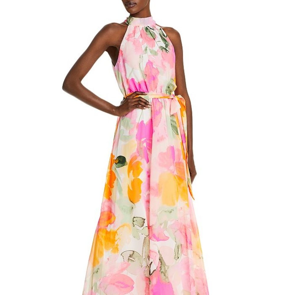 Eliza J Floral Halter Gown Size 6